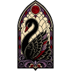 Gothic Stained Glass Black Swan