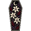 Gothic Coffin with Lilies and Moon