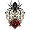 Black Widow Spiderweb Heart Rose