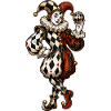 Harlekin-Karikatur im Circusstil