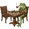 Frosch spielt Schach