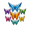 Geometrische Schmetterlinge Farbpalette