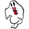 Ghost with donut and cup
