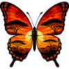 Sunset butterfly in the savannah light