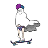 Ghost on the skateboard