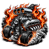 Flame Motor Power Monster