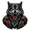 Wolf attack in leather jacket