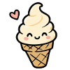 Kawaii Vanille-Eiscreme