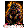 SpaceDogg Neon Astronaut Dog