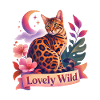 Romantic Folk Art Bengal Cat