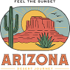 Retro Arizona Desert Sunset