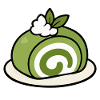 Kawaii Matcha Roll Cake Japanese Dessert