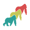 Three Monkeys Silhouettes Retro