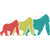 Three Monkeys Silhouettes Retro