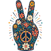 Signe de paix floral style