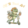 Art Frog Teacher on Scooter
