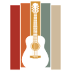 Retro Guitar Graphic - Musician Guitarist