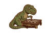 T-Rex Dinosaurier spielt Schach