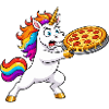 Lustige Einhorn-Pizza-Rettung