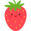 Rote Kawaii Erdbeere – Süße Frucht Design