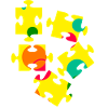Bunte Puzzleteil Collage