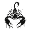 Skorpion-Schwarze Tinten-Silhouette