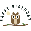HIBOU. CHOUETTE. JOYEUX ANNIVERSAIRE