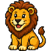 Pixel Lion Cub Design