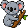 Pixelkoala am Ast – Retro Waldmotiv