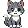Pixelkätzchen Grau Katze