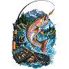 Regenbogenfisch Sprung am Bergsee