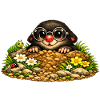 Cute mole with glasses