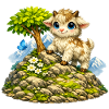 Cuddly goat on the mountain