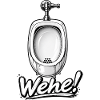Wehe! Urinal Karikatur