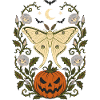Halloween Luna Moth & Jack O' Lantern