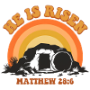 Auferstandener Jesus Retro Sunset