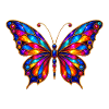 Buntes Buntglas-Schmetterling