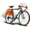 Fahrrad-Icon mit sonnigem Hintergrund