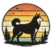 Husky Retro Sonnenuntergang