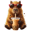 Sonnenhamster mit Bubble Tea