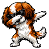 Dabbing King Charles Spaniel