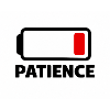 PATIENCE Batterie Icon mit Schrift