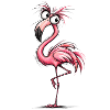 Flamingo Karikatur Pink Groove