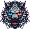 Neon-Doppeläugiger Wolf