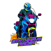 Synthwave Racer Neon Motorrad