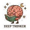 Deep thinker brain while reading