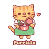 Süße Ginger Katze Barista Purrista