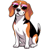 Beagle-Hund mit Sonnenbrille