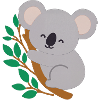 Koala auf Zweig bestickt