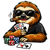 Cooles Faultier beim Poker